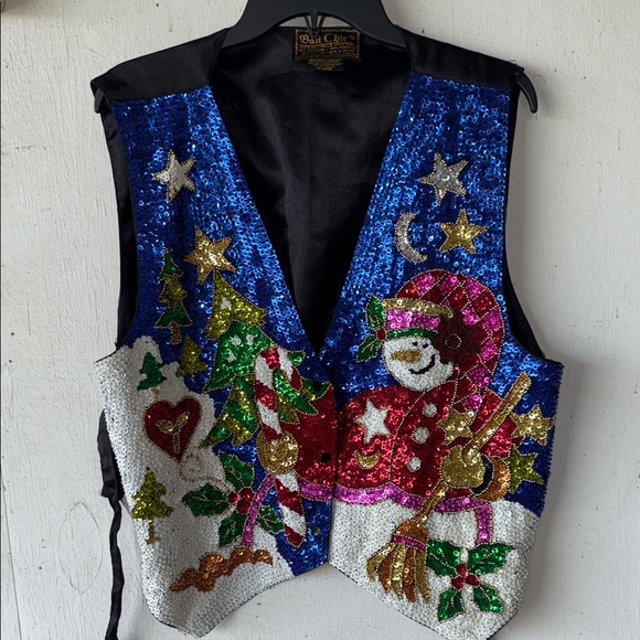 Women's Sequin Holiday Vest - Christmas Ugly Sweater, College Party, sorority - Picture 11 of 11
